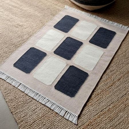 Handmade Wool Multicolor Vintage Dhurrie For Living